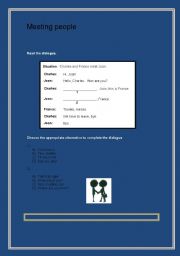 English Worksheet: meeting people