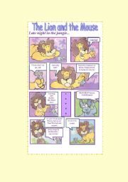 English Worksheet: Fable: The Lion and the Mouse