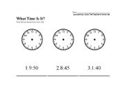 English worksheet: What time is it