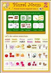 Plural noun 2 rule 2 (es) 2 page