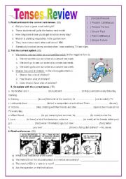 English Worksheet: Tenses Review Test