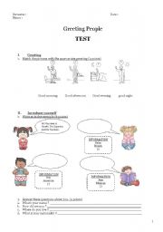 English Worksheet: Test for Greeting