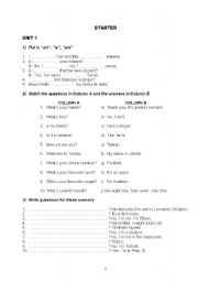 English Worksheet: starters