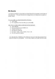 English Worksheet: Me Boards