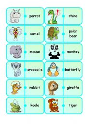 English Worksheet: Animal Dominoes (fully editable)