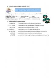 English worksheet: JOBS WORKSHEET