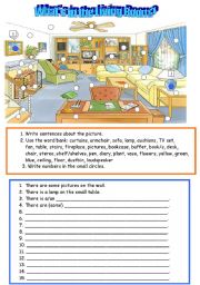 English Worksheet: Whats in the Living Room?