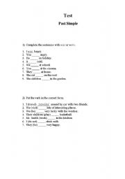 English worksheet: test past simple