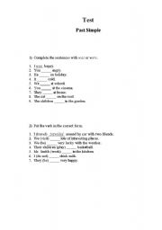 English Worksheet: test past simple