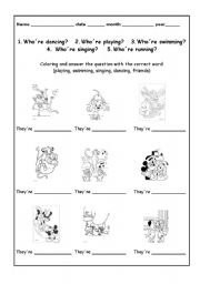 English worksheet: Using gerunds and word question