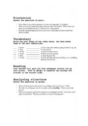 English Worksheet: Jumbled news articles