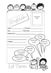 English Worksheet: Personal information