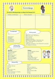 English Worksheet: Greetings