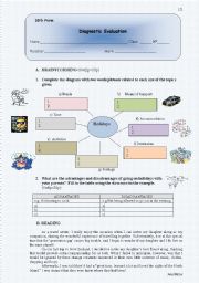 English Worksheet: Diagnostic Evaluation