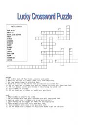 Lucky Crossword Puzzle & Friday the 13th Word Game