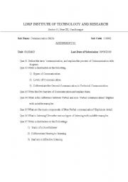 English Worksheet: communication skills:assignment