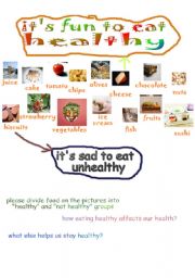 English worksheet: its fun to eat healthy
