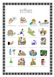 English Worksheet: Action verbs