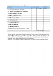 English worksheet: Betting game (Present Simple and Present Continuous)