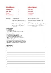 English Worksheet: Reported Speech Exercise