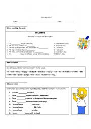 English Worksheet: The simpsons tree house of horror IV