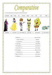 English Worksheet: Comparative