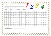 English Worksheet: Colours and numbers 1-4 (colouring page)
