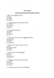 English worksheet: TOEFL Vocabulary 4