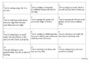English Worksheet: flashcards to act them out - present and past continuous tenses 
