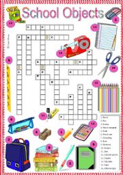 English Worksheet: School Objects