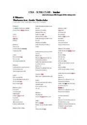 English worksheet: 4 Minutes - Madonna 