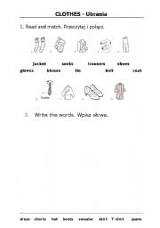 English worksheet: clothes test