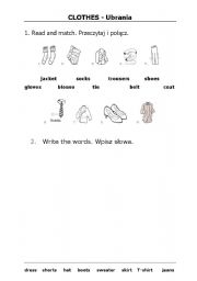 English Worksheet: clothes test