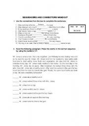 English Worksheet: Sequencers and Connectors