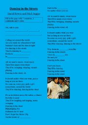 English Worksheet: Dancing in the Streets Listening