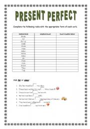 English worksheet: Present Perfect