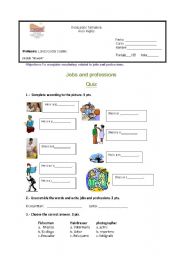 English worksheet: jobs and professions