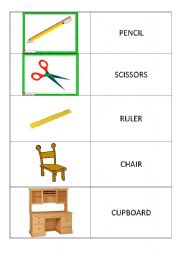 English worksheet: classroom objects