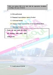 English Worksheet: festivals in seoul