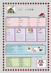 English Worksheet: AT HOME