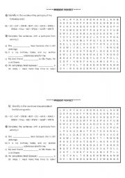 English worksheet: Present Pefect - Wordhunt