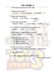 English Worksheet: toy story 3 from thirty to forty five minutes