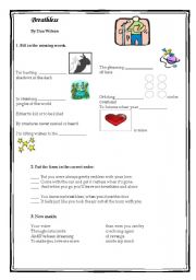 English worksheet: Breathless lyrics with pictures