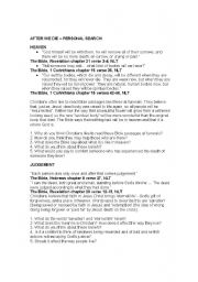 English worksheet: Death and resurrection of Jesus