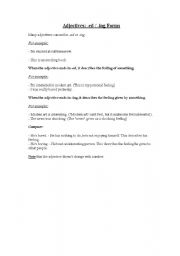English Worksheet: adjective endings ed ing