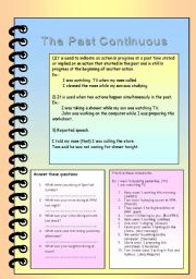 English Worksheet: Past Continuous