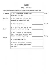 English Worksheet: Flyers - Part 1 - Weather vocabulary.