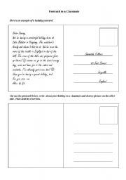 English Worksheet: Postcard to a classmate (Pre-intermediate)