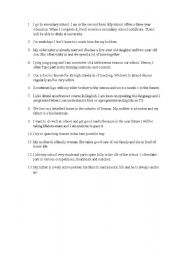 English worksheet: A letter to an exchange student - random sentences