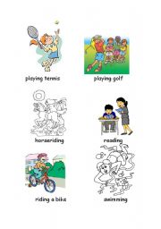 English worksheet: Hobbies flashcards